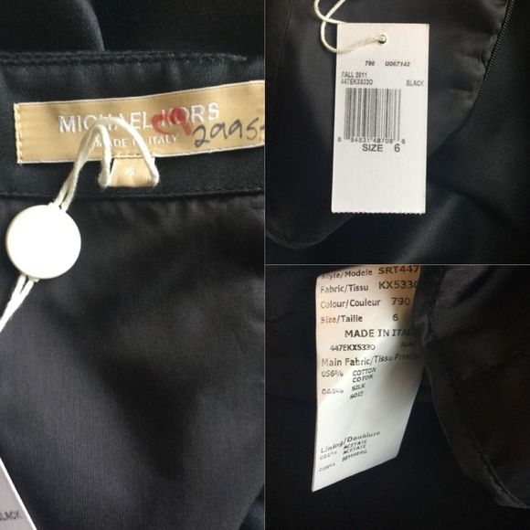 Michael Kors Strapless Satin Dress, Black - Picture 8 of 8